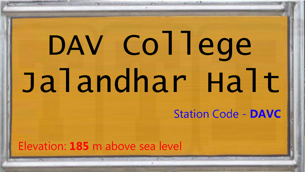 DAV College Jalandhar Halt