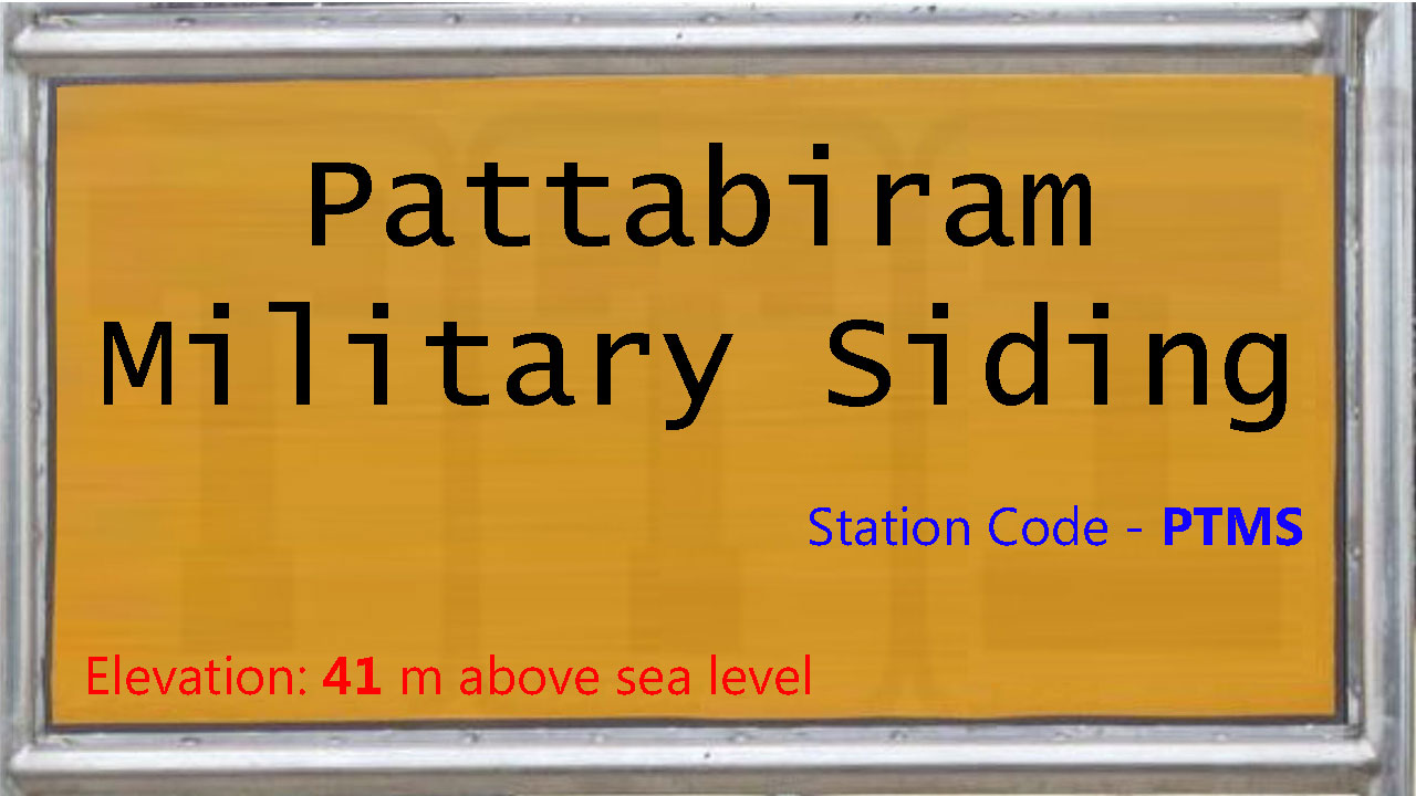PTMS / Pattabiram Military Siding Railway Station Train Arrival / Departure Timings at